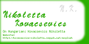nikoletta kovacsevics business card